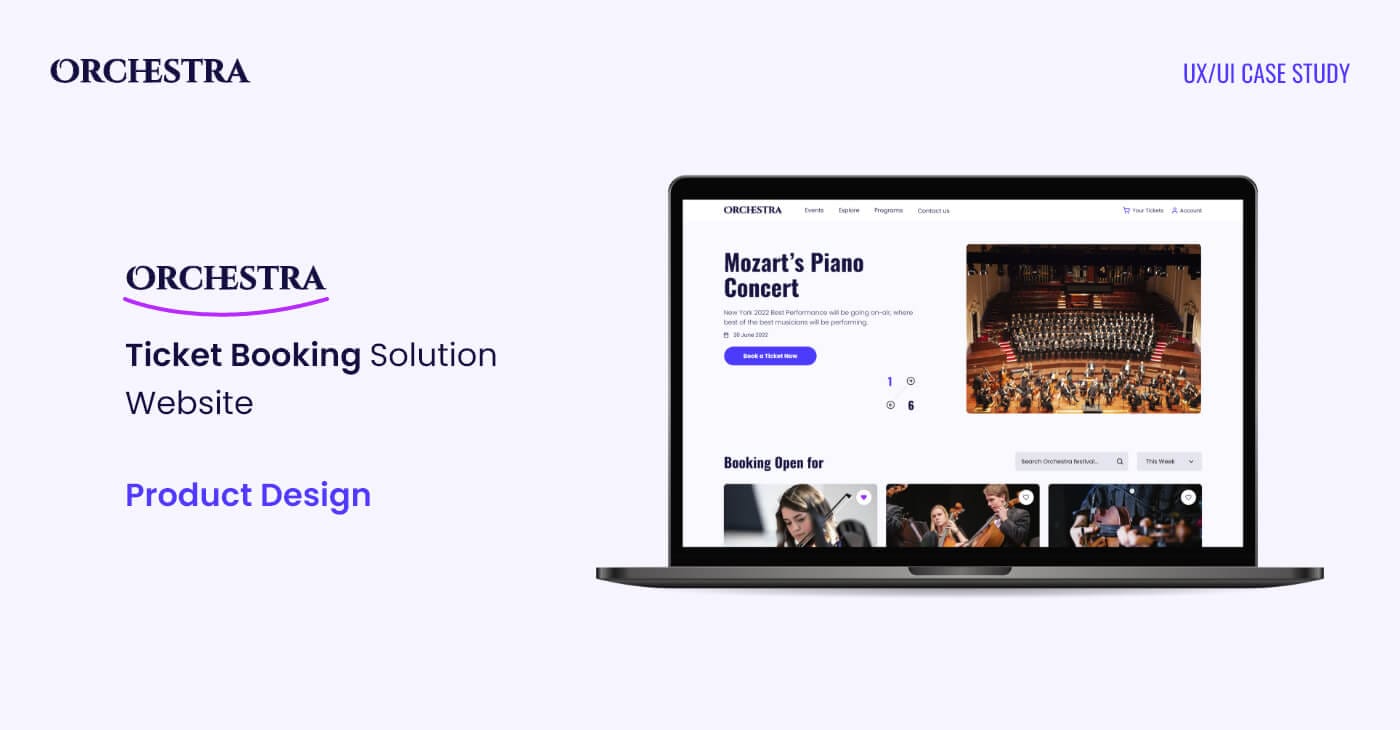 Orchestra ticket booking website solution ui ux design